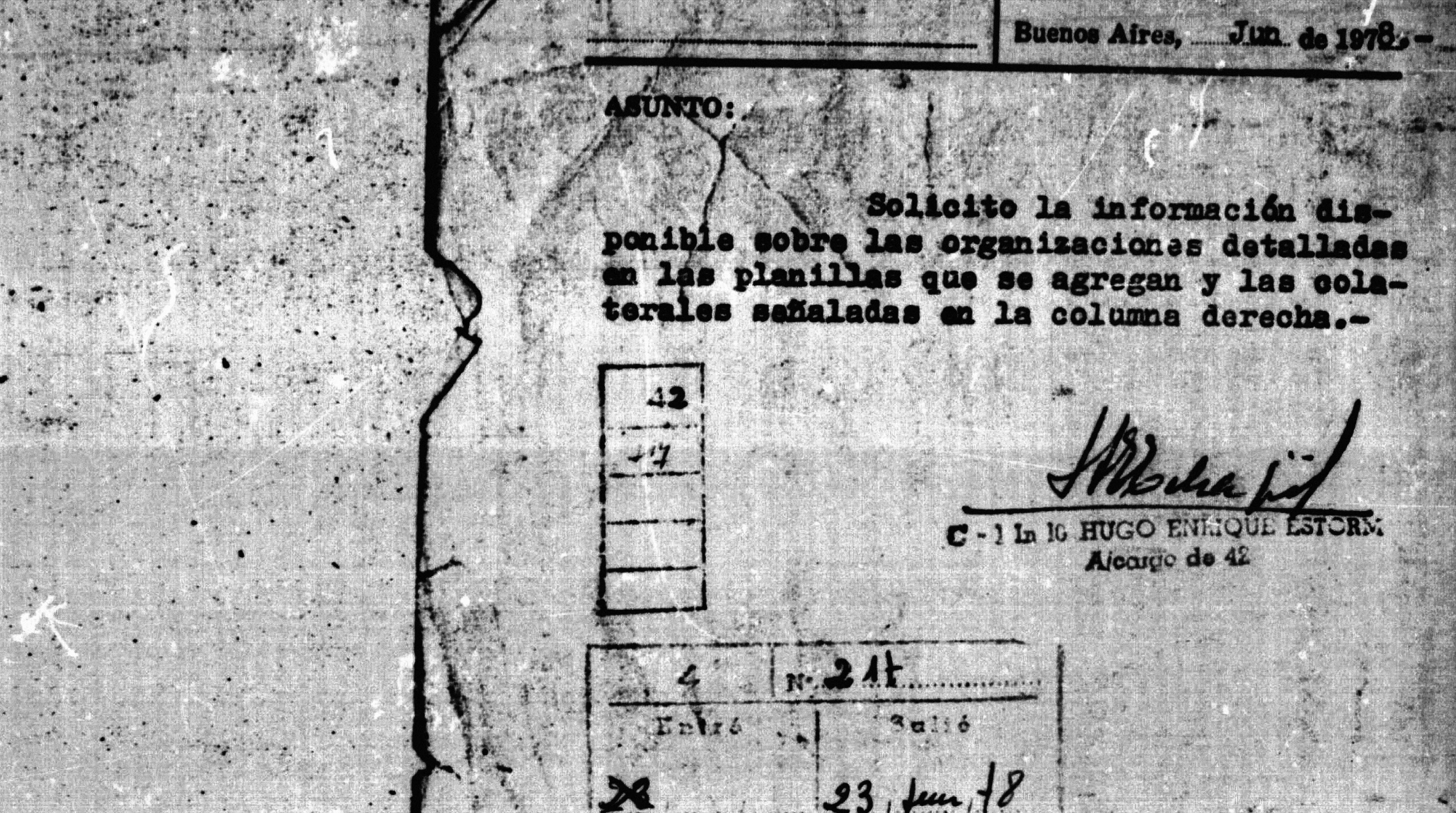 documento de la SIDE desclasificado