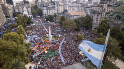 24 DE MARZO 2024 - MOVILIZACIÓN ORGANISMOS DE DDHH - FOTO DRONE: CELS