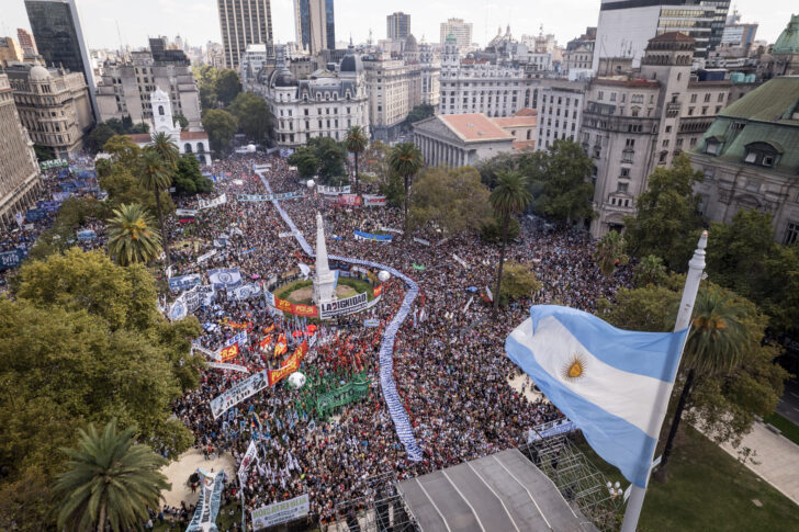 24 DE MARZO 2024 - MOVILIZACIÓN ORGANISMOS DE DDHH - FOTO DRONE: CELS